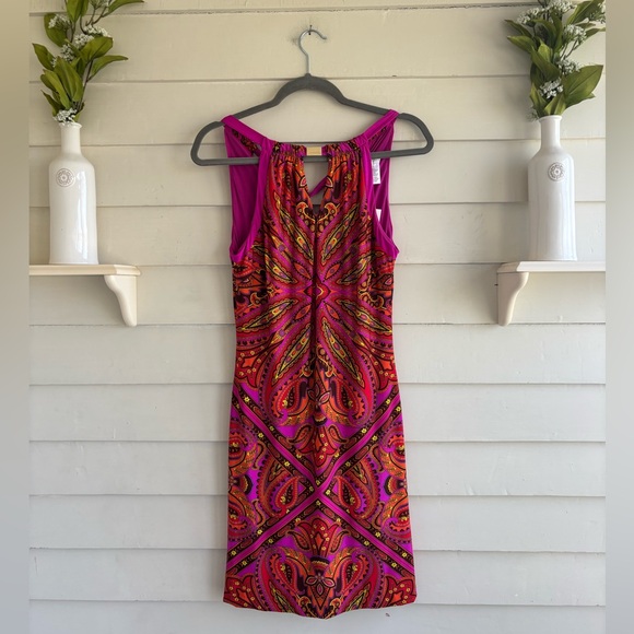 Cache Halter Vibrant Paisley Dress Y2K Vibes Size Medium NWT - Picture 1 of 16